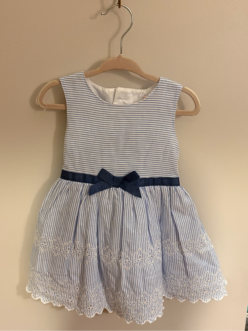 Navy Toddler Dress 18m - Preppy Stripes